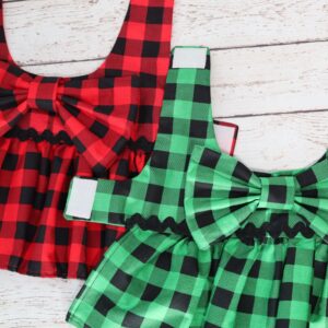 Buffalo Check Holiday Dog Dress | Dog Christmas Dress | Designer Pet Fashion | Red OR Green